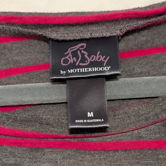 Motherhood Gray and Pink Striped Top - Picture 2 of 2